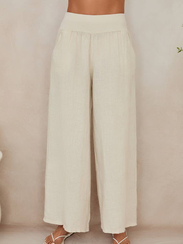 MIDJEBAND BREDA LINNEBYXOR MED FICKA (155061/14243) för wholesale av MILIO MILANO