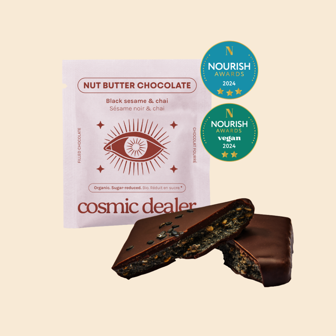 Cosmic Dealer - Wholesale Chocolate Box - Gift Box of 4 nut butter chocolates - Black Sesame & Chaï1