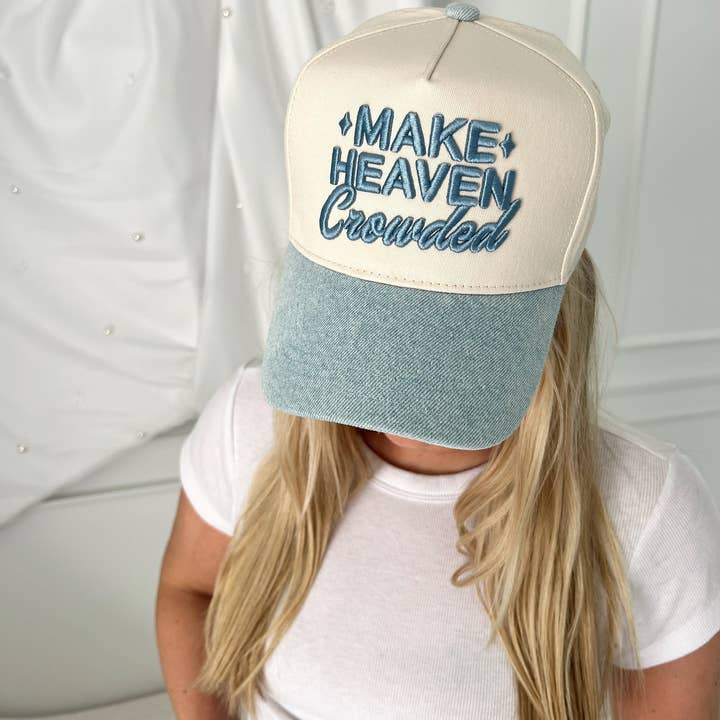 KENZKUSTOMZ - Wholesale Trucker Hat - Women's - Make Heaven Crowded - Denim Vintage Trucker Hat3