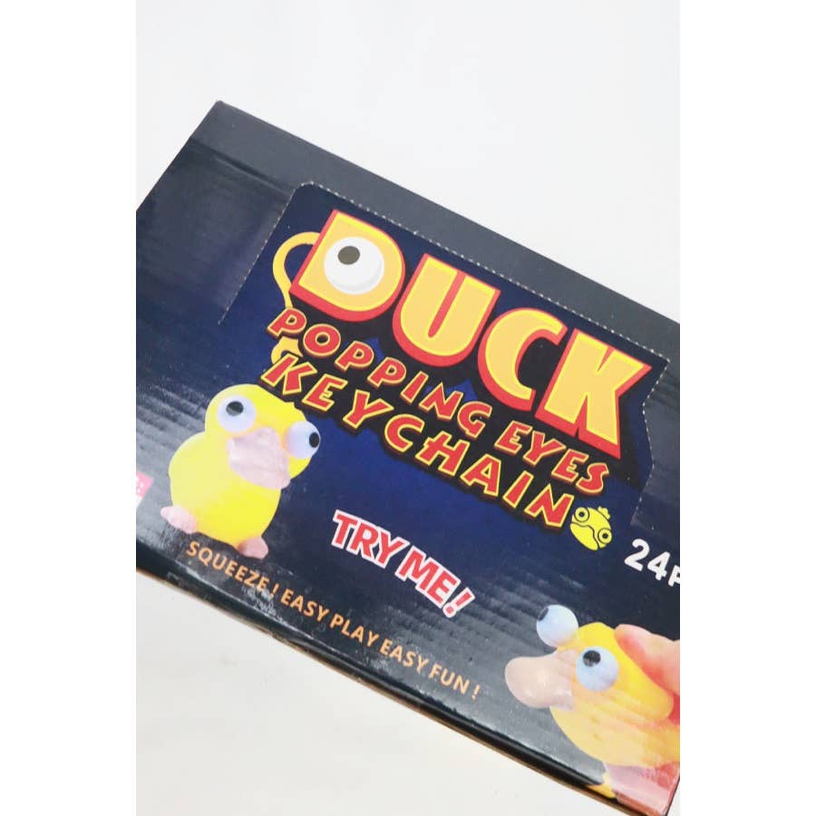 YELLOW Popping Eyes Duck Toy Key Chain for wholesale on Faire6