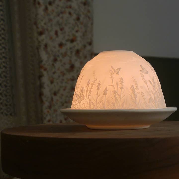 Wildflowers | Porcelain Dome Tea Light Luminary for wholesale by Farm and Hive