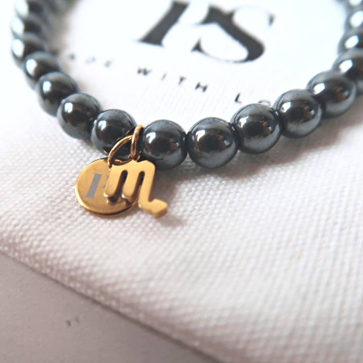 Scorpio Zodiac Sign Bracelet | Hermatite | Astrology for wholesale by Positivity Shop