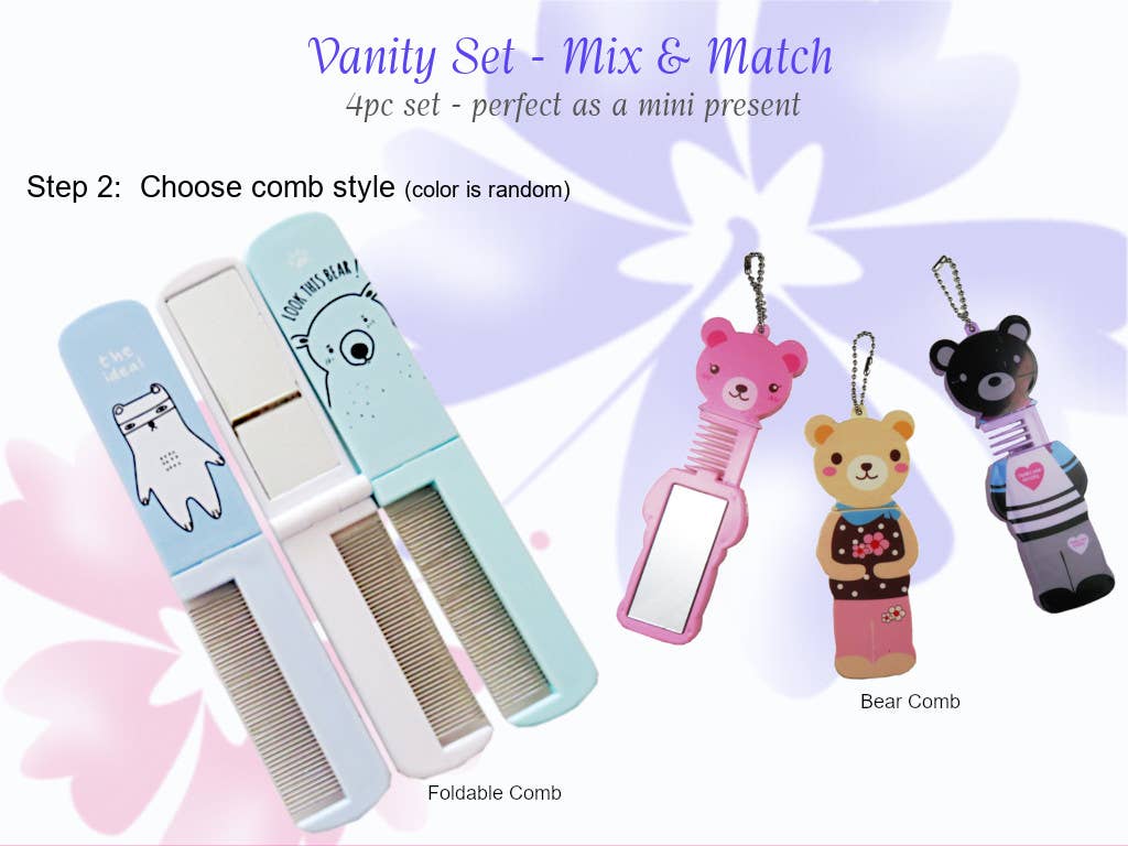 Small Surprises - Wholesale Vanity Mirror - 4pc-Set Beauty Set / Vanity Set for Girls; Giftset 2