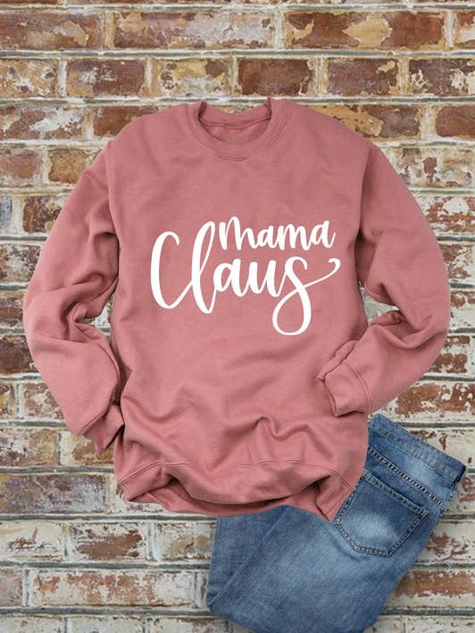 Mama Claus, Christmas, Unisex Crewneck Fleece Sweatshirts for wholesale by Top Avenue