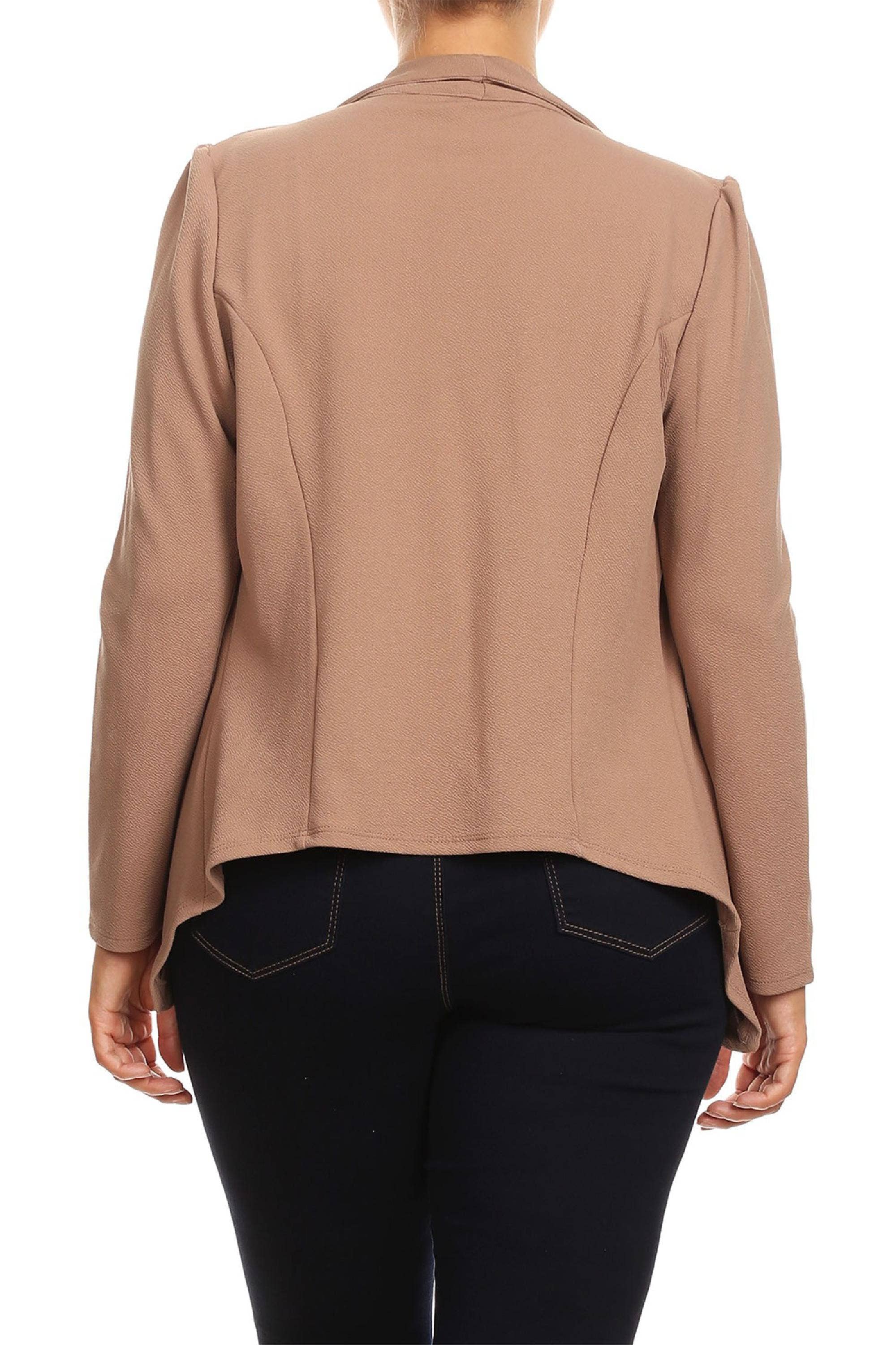 MOA COLLECTION – Blazer - Mulher por atacado – Jaqueta feminina sólida de mangas compridas para escritório27