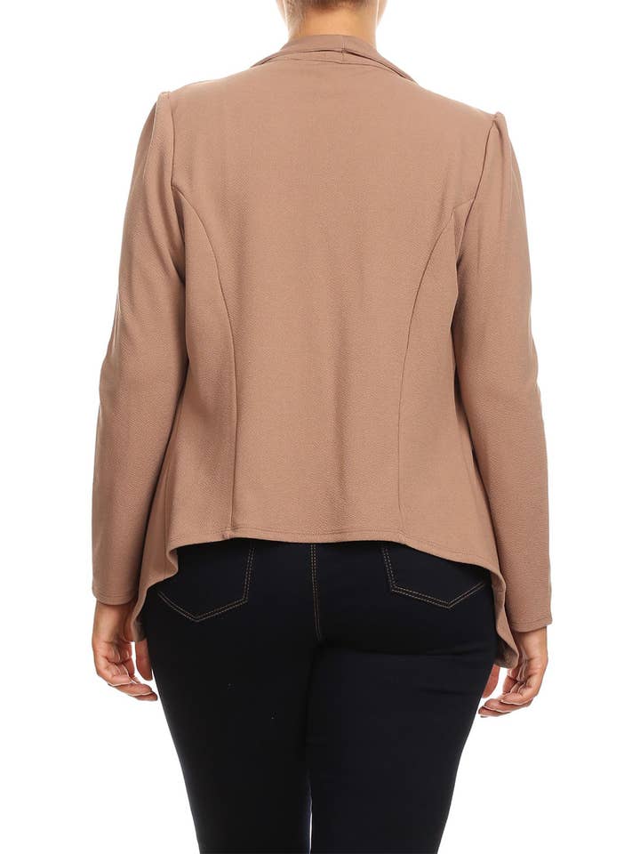 MOA COLLECTION – Blazer - Mulher por atacado – Jaqueta feminina sólida de mangas compridas para escritório27