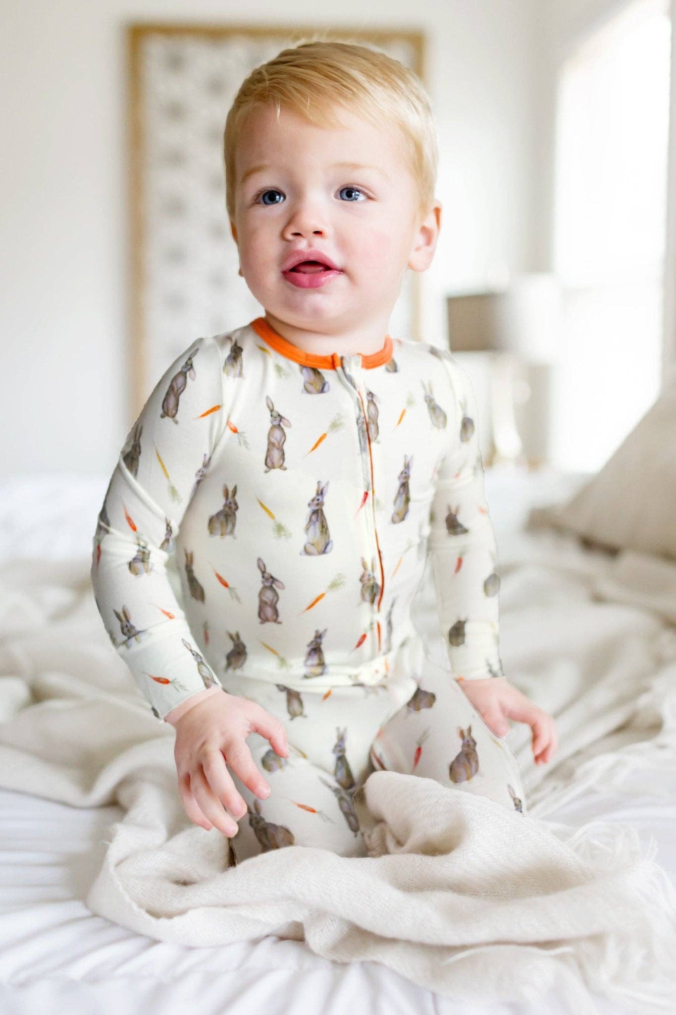 Free Birdees - Wholesale Jumpsuit - Baby - Hoppin’ Bunnies & Carrot Patch Footie (NB-3T)1