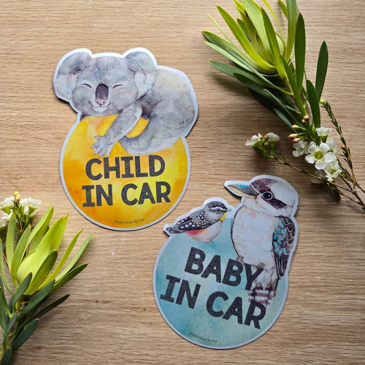 Cartello di sicurezza magnetico per auto con animale australiano per la vendita all'ingrosso da parte di Watercolour By Cat