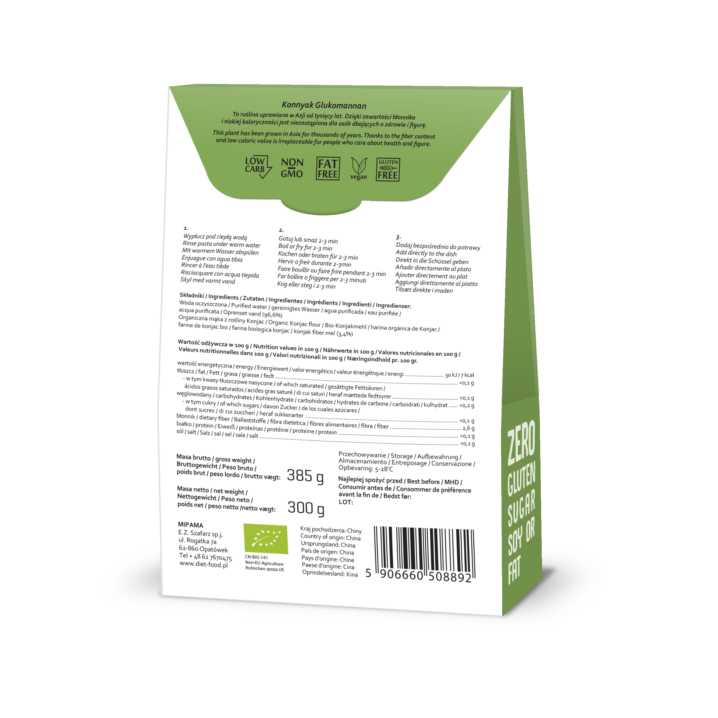 Diet Food - Wholesale Pasta - Bio Shirataki Konjac Pasta Noodles 385 g1