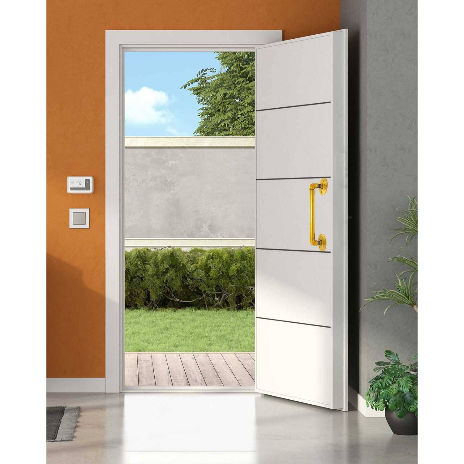 SERENITA - Wholesale Knob/Pull - A Pair Industrial Pipe Black Iron Barn Door Pull Bar Handles3