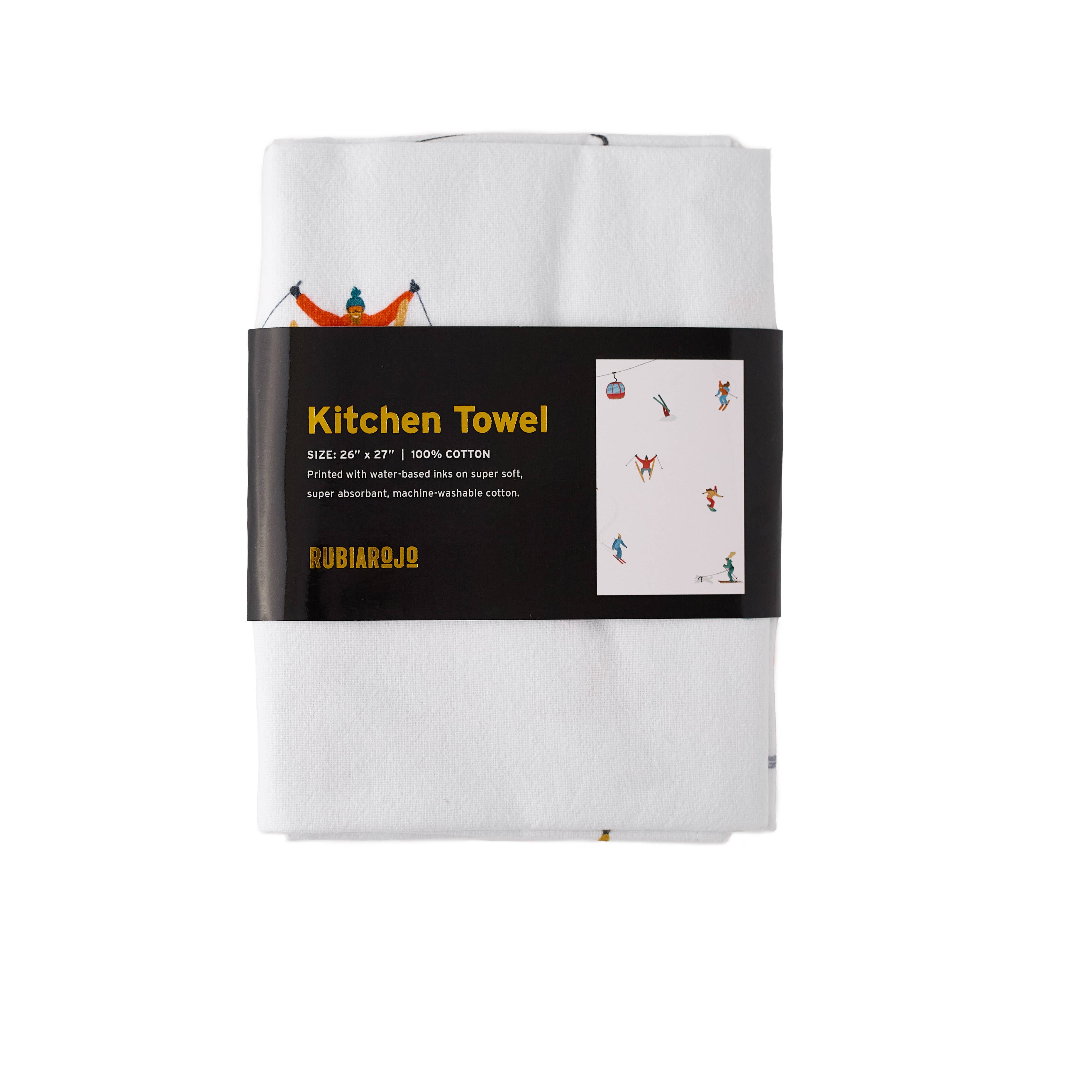 RubiaRojo - Wholesale Tea Towel - Alpine Skiers Gondolas & Mountain Decor Kitchen Tea Towel2