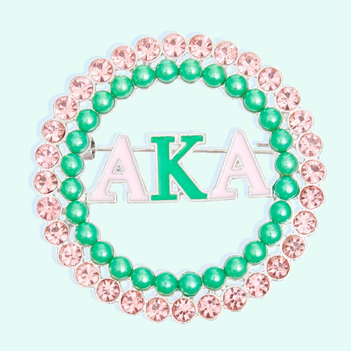 Brooch Pink Green AKA Round Pin for Women for wholesale on Faire