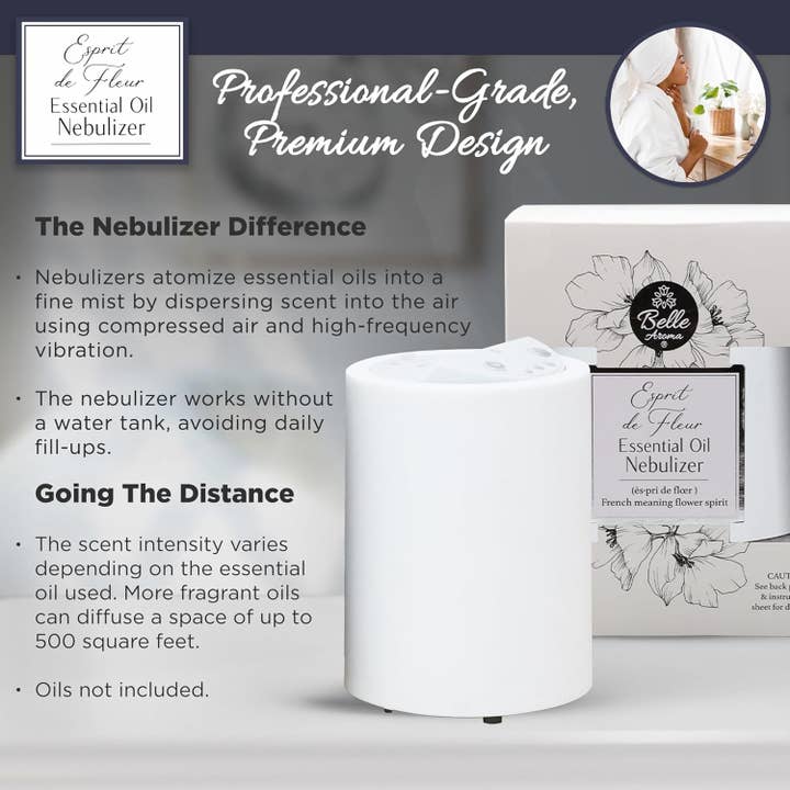 Belle Aroma® - Wholesale Electronic Diffuser - Esprit de Fleur Essential Oil Nebulizer-Light Stone Finish
