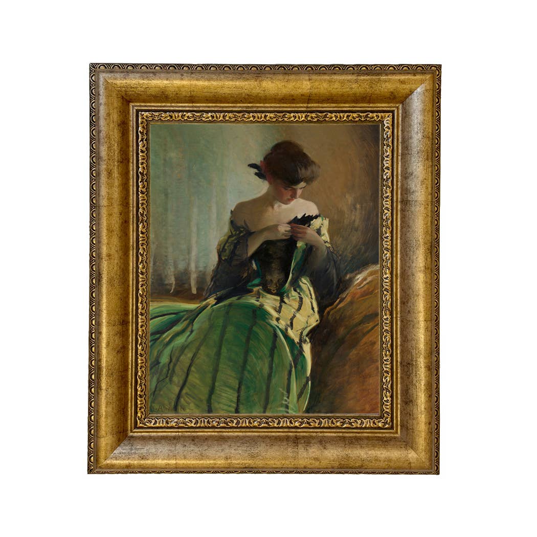 Madison Bay Co. - Historical Home Decor Reproductions - Vendita all'ingrosso Stampa artistica - Stampa su Tela Vintage di Donna in Abito Nero e Verde5