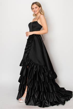 Chicas - Vendita all'ingrosso Vestito - Donna - Abito lungo con gonna arruffata. C8263