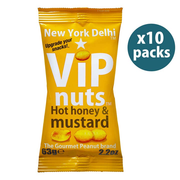 ViPnuts Hot Honey & Mustard flavoured Peanuts 63g for wholesale by New York Delhi
