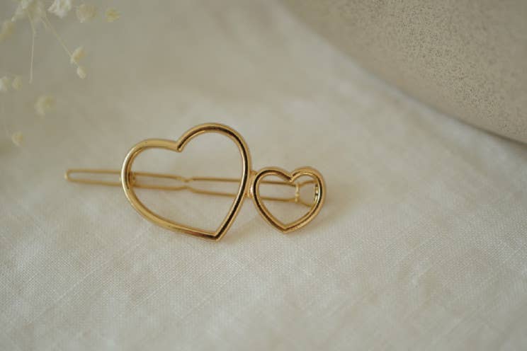 Bohomane - Wholesale Hair Clip - Kids - Ilona Golden Hearts Children's Hair Clip