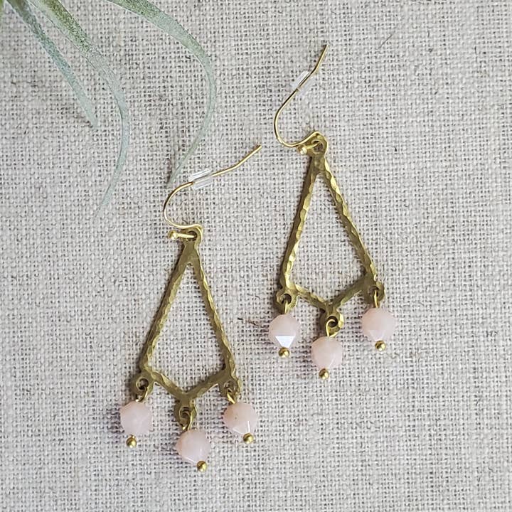 Nova Earrings - Milky Sunstone for wholesale by MAJ