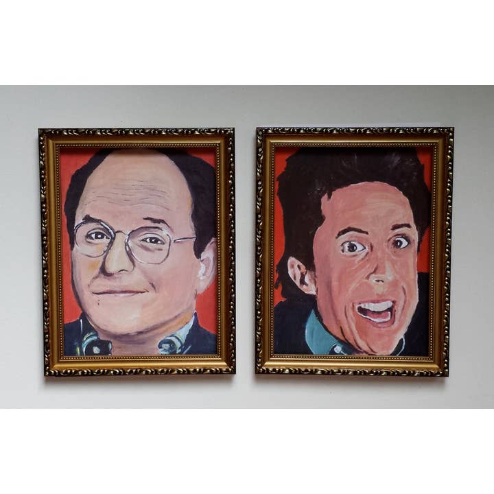 Jerry Seinfeld and George Costanza Pair of Prints for wholesale by RAF Pop Artwork