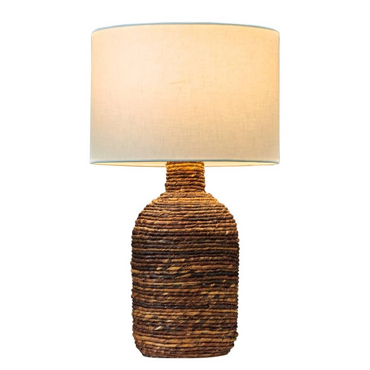 Lámpara de mesa de fibra retorcida de abacá marrón L151B para venta al por mayor de Continental Home