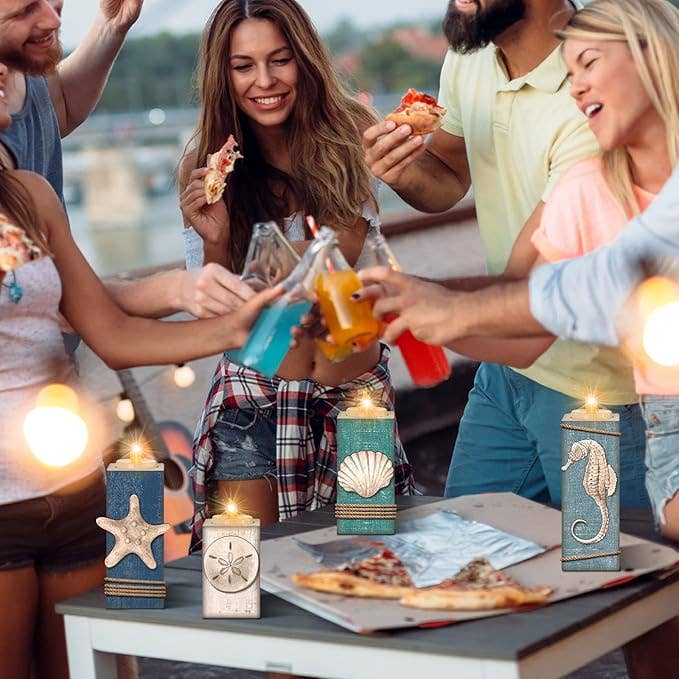 Crover - Wholesale Candle Holder - Coastal LED Wood Candle Holder & Tea Light5