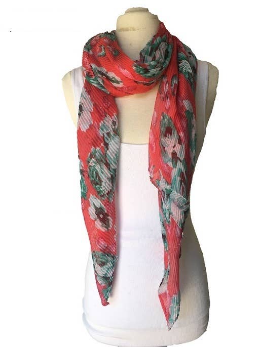 Floral Print Scarf(SS121R) for wholesale by J & X