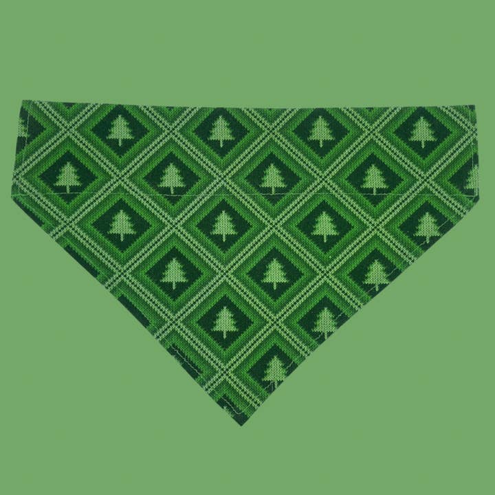 Woofingtons & Company - Vendita all'ingrosso Bandana - Cani - Christmas Tree Argyle - Felpa natalizia a bandana per cani