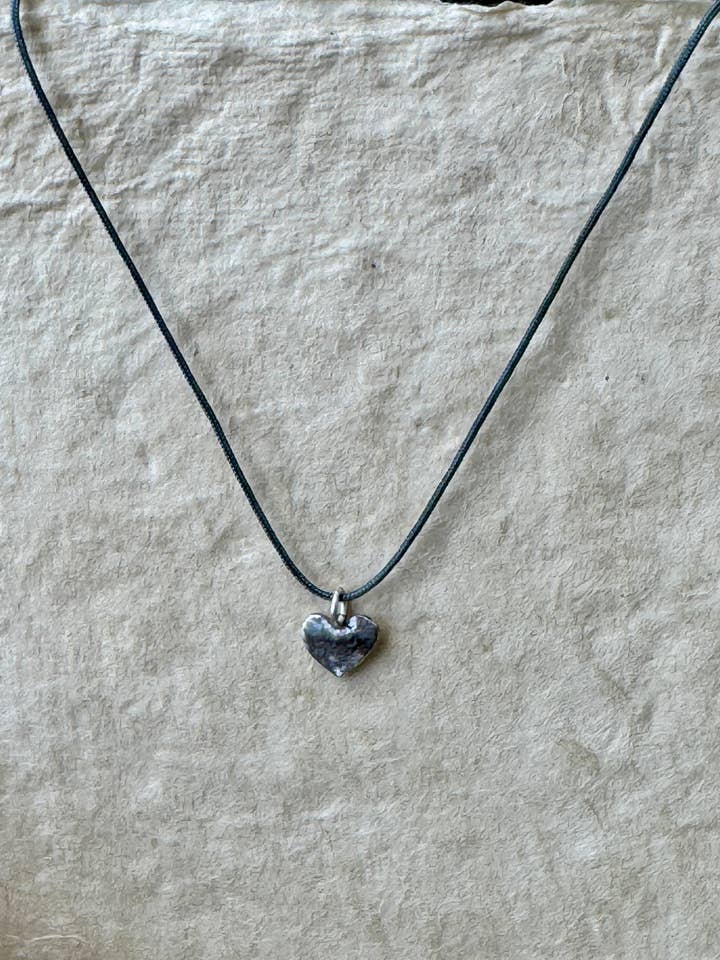 Tiny Heart and Cord Necklace for wholesale by Belle's Nest