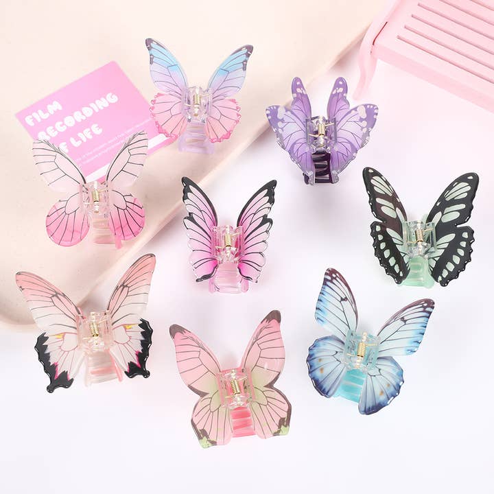Colorful Butterfly - Shaped Hair Clips, Summer Hair Claw for wholesale by SoapElenGlen