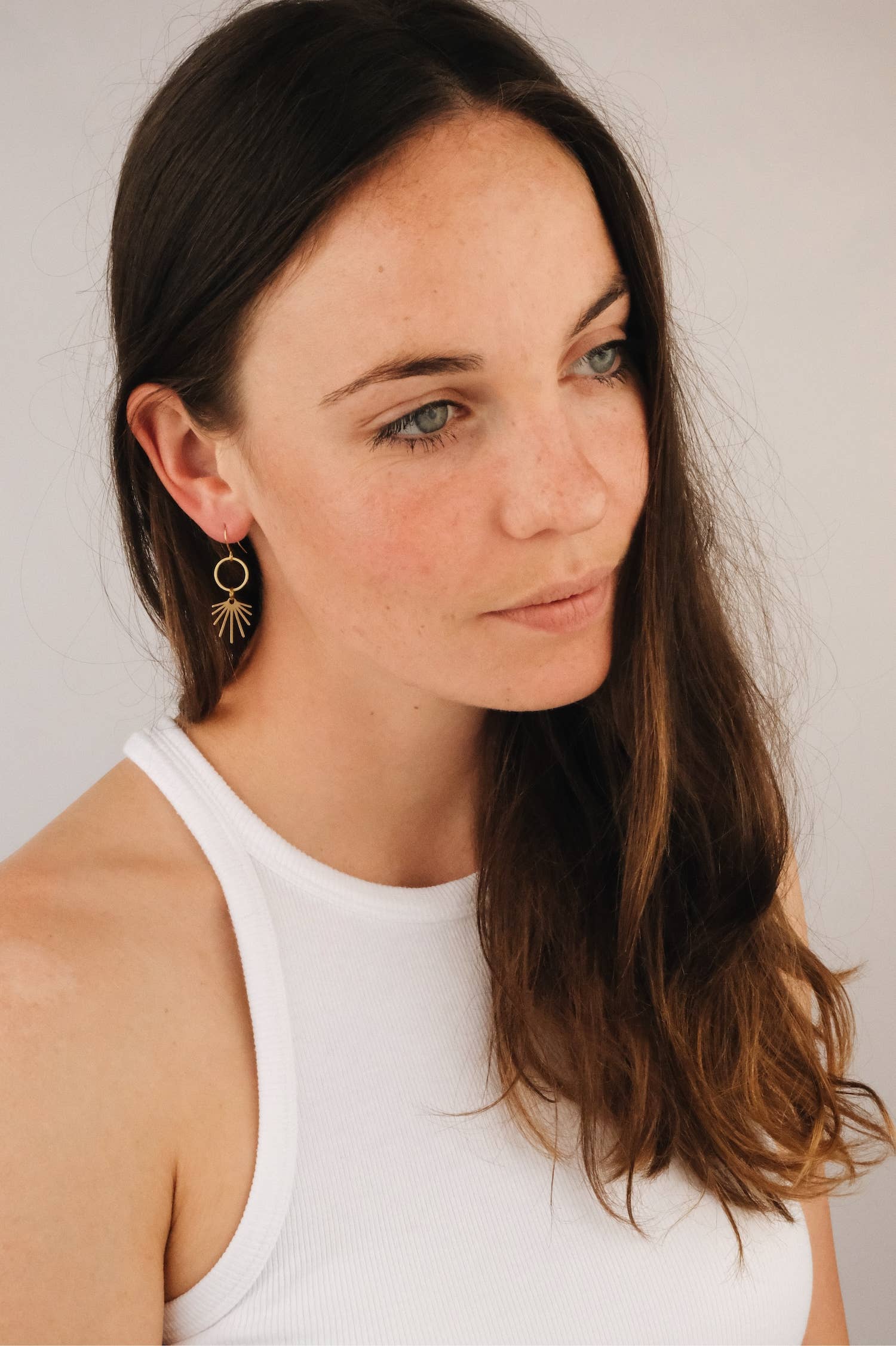 BRASSCAKE Jewelry - Wholesale Dangle Earrings - ROUND FELI EARRINGS//Gold, Brass, Jewelry, Sustainable 2