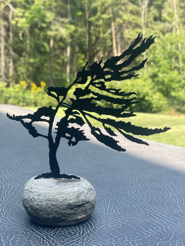 Windswept Pine Tree in a Rock for wholesale by MDMetalworx