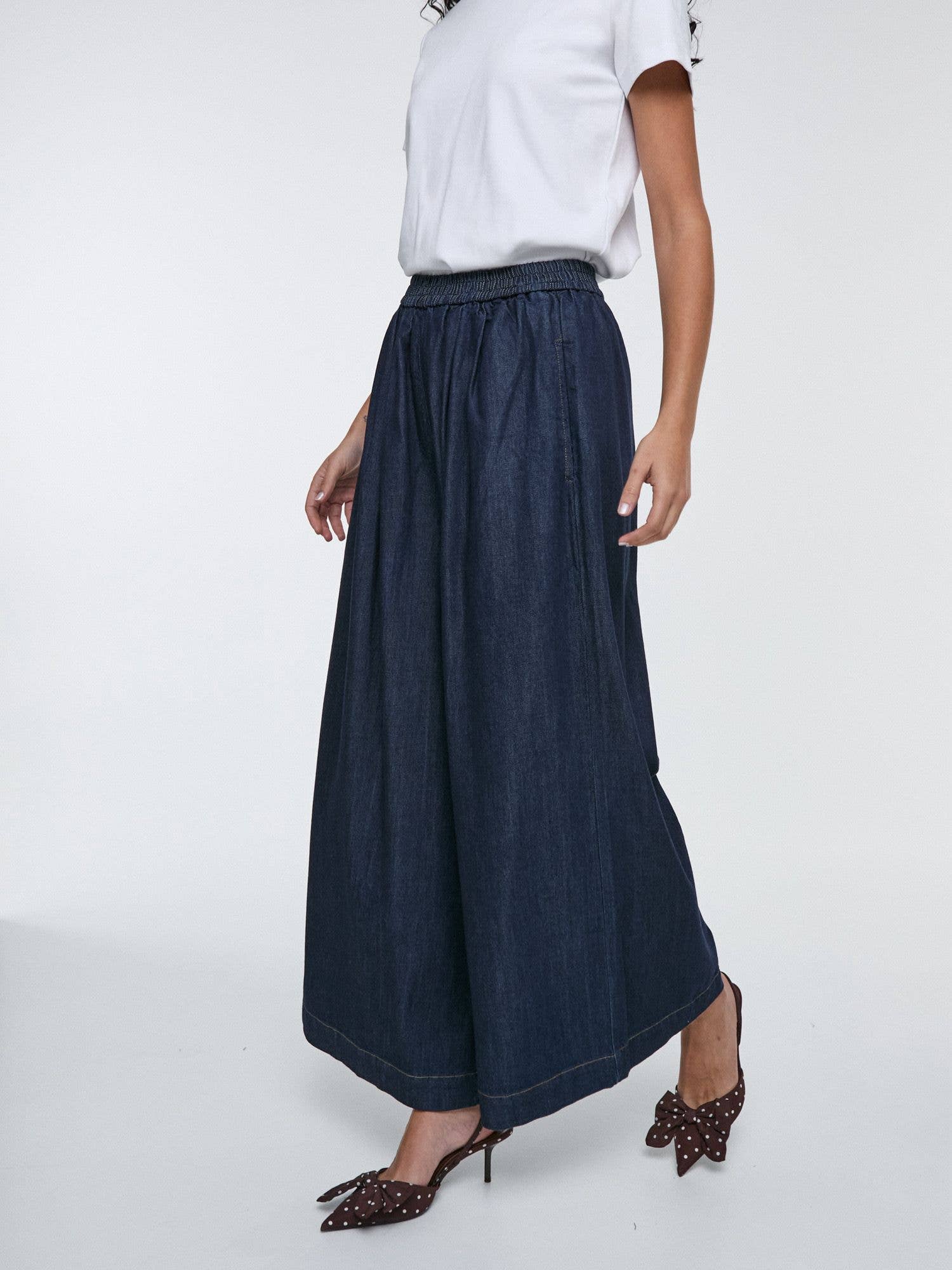 SWEET MAGIC MODA Y COMPLEMENTOS - Wholesale Pants - Women's - DENIM SKORT WITH ELASTIC WAIST5