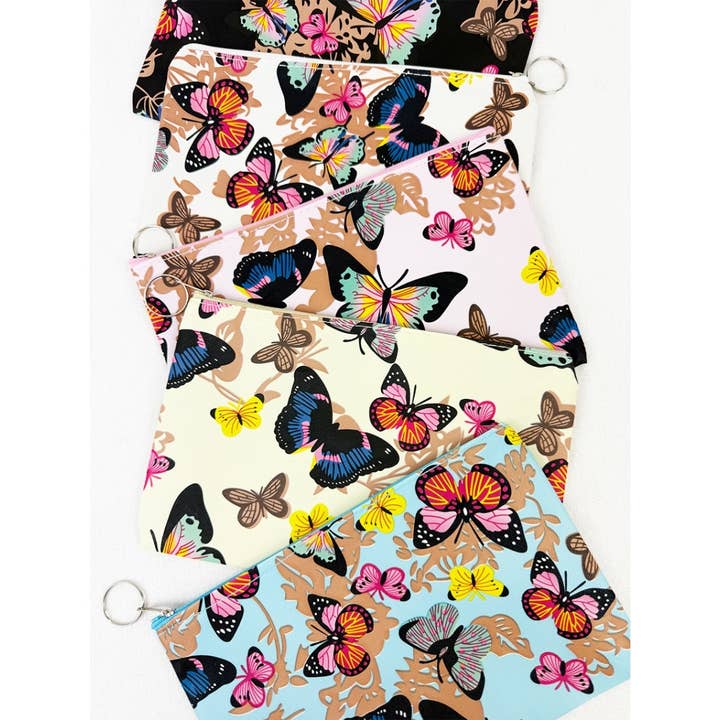 MIX COLOR Colorful Butterfly Theme Coin Purse with Key Ring for wholesale on Faire6