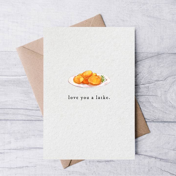 la nouille studio - Wholesale Hanukkah Card - love you a latke cute Hannukah card