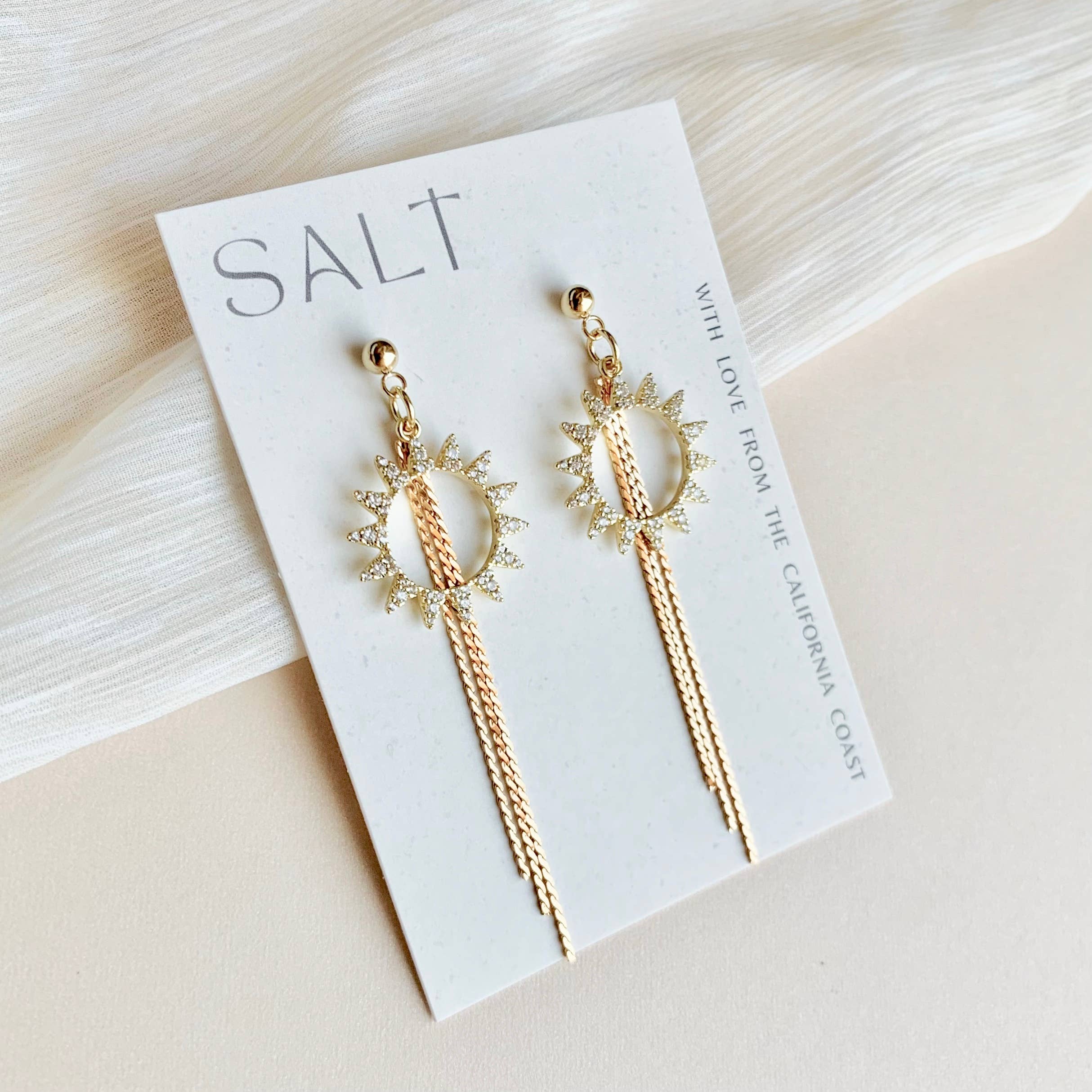 SALT by Sarah Curtis - Wholesale Dangle Earrings - SUNBURSTS | boho-chic | sun tassel earrings0