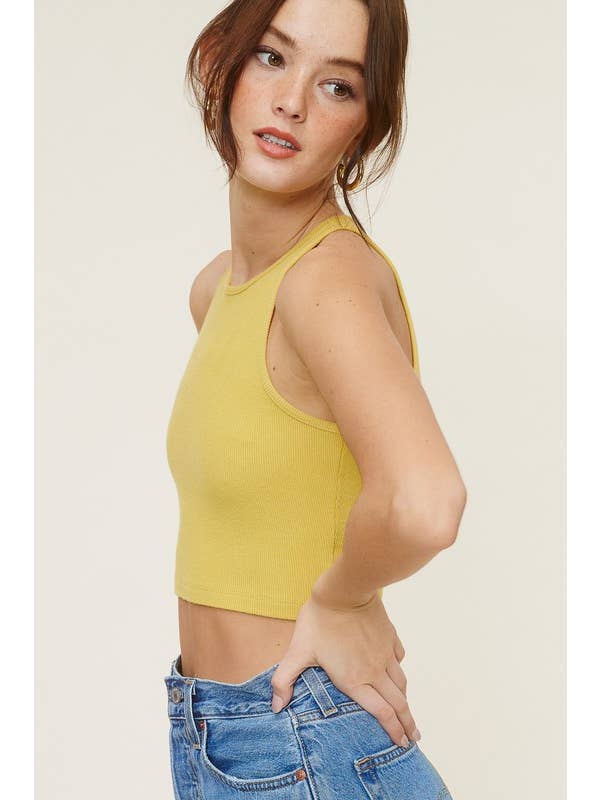 Mimosa - Wholesale Tank Top - Women's - Soft Basic Fitted Sleeveless Crop Tank Top