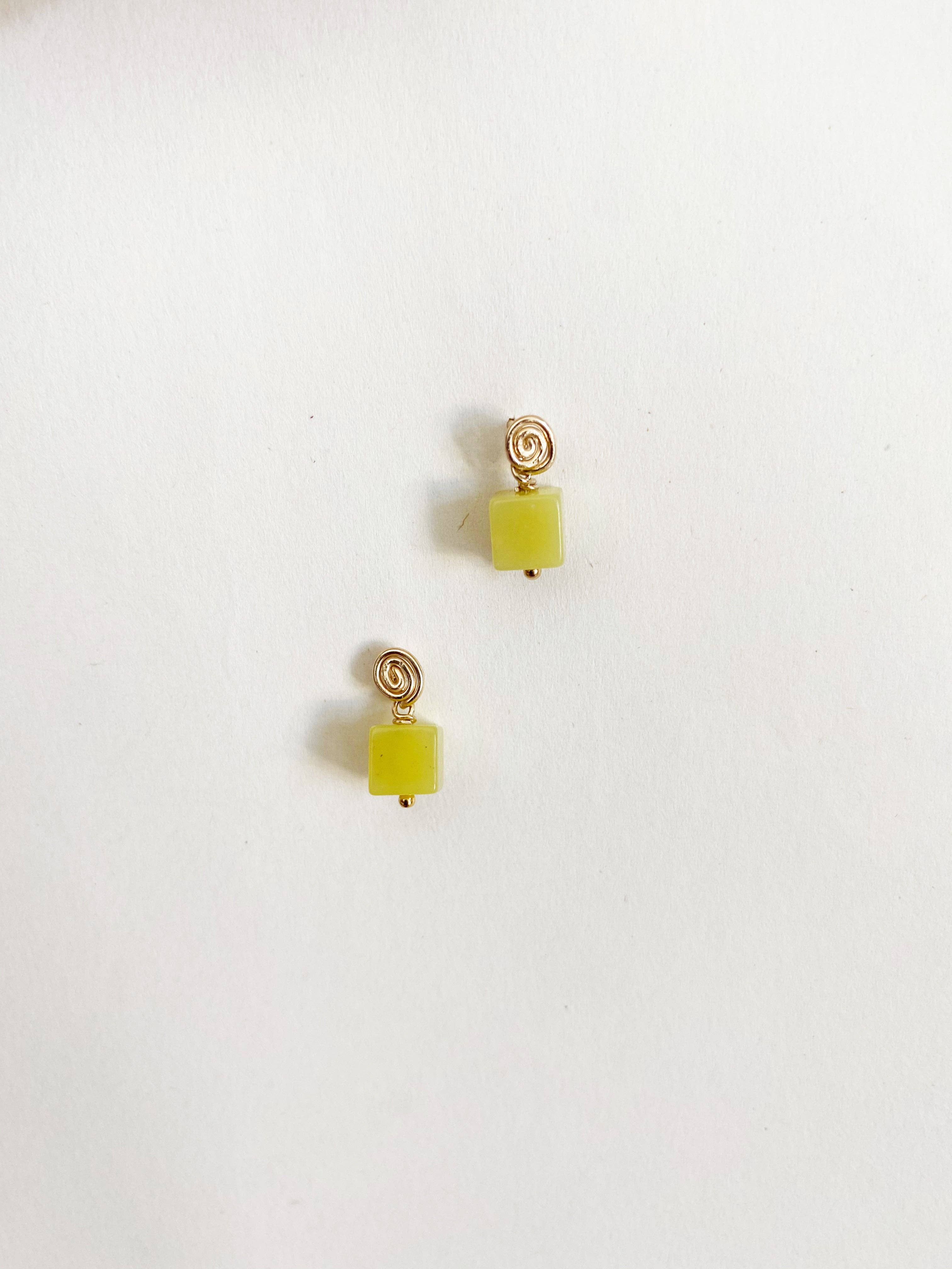 Marida Jewelry - Vente Boucles d'oreilles pendantes - Boucles d'oreilles intérieures - Olive Jade3