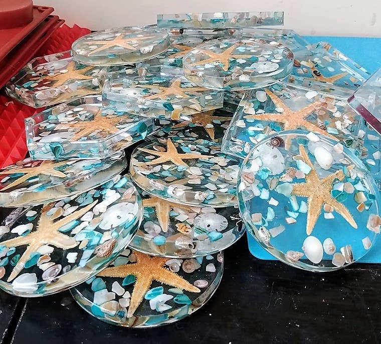 JEMS of the Sea - Wholesale Coasters - Handmade Eco-Friendly Resin Seashell Coasters3