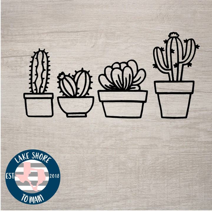 Calcomanía para auto cactus suculenta para venta al por mayor de Lake Shore To Main