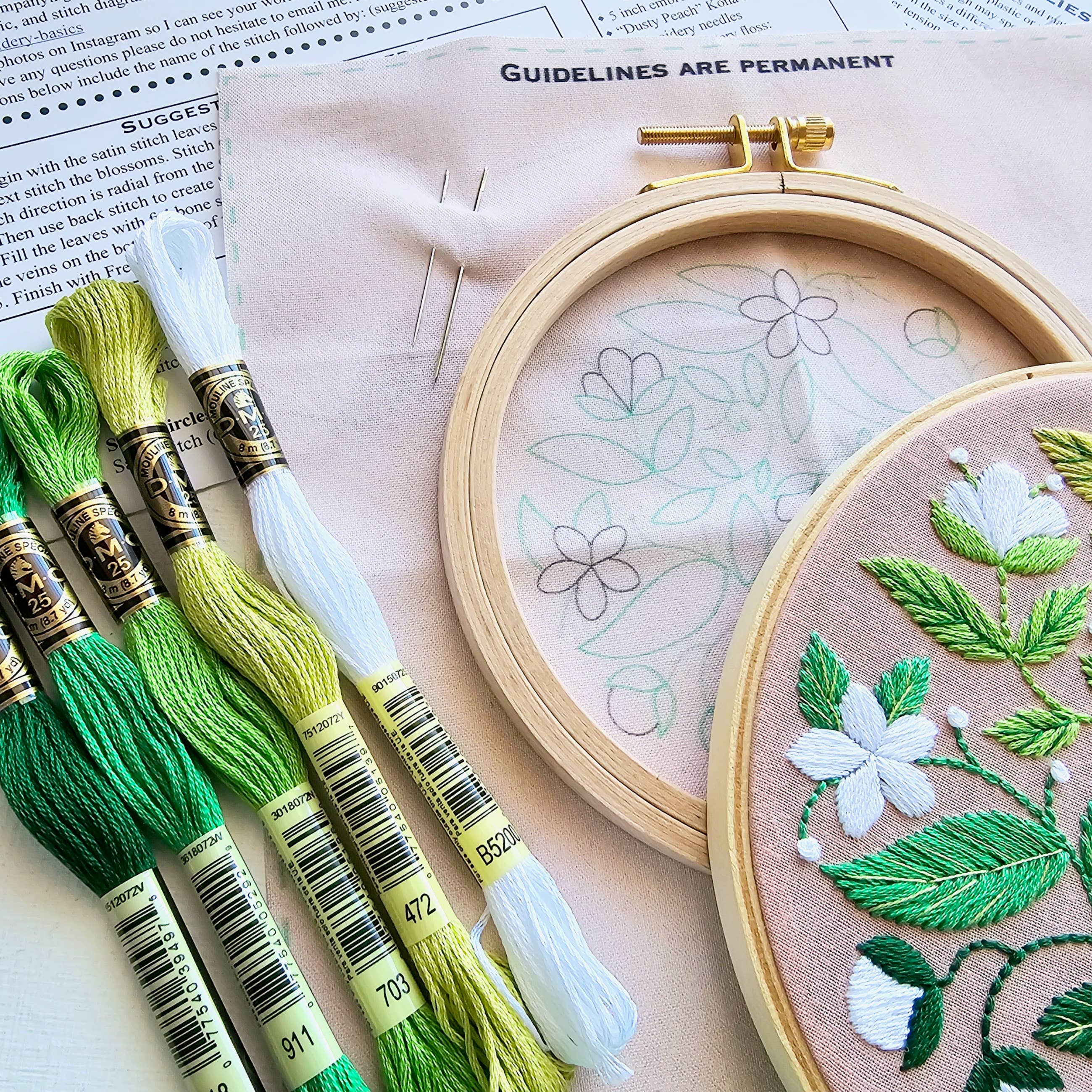 Jessica Long Embroidery - Wholesale Embroidery/cross-stitch supplies - Blissful Blooms Beginner Embroidery Kit1