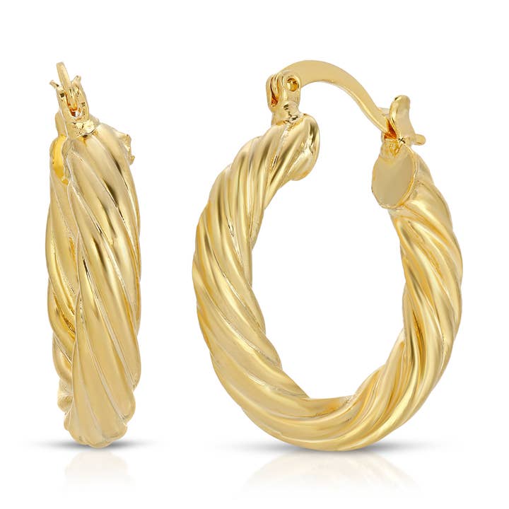 Cerceaux torsadés pour la vente par Glamrocks Jewelry