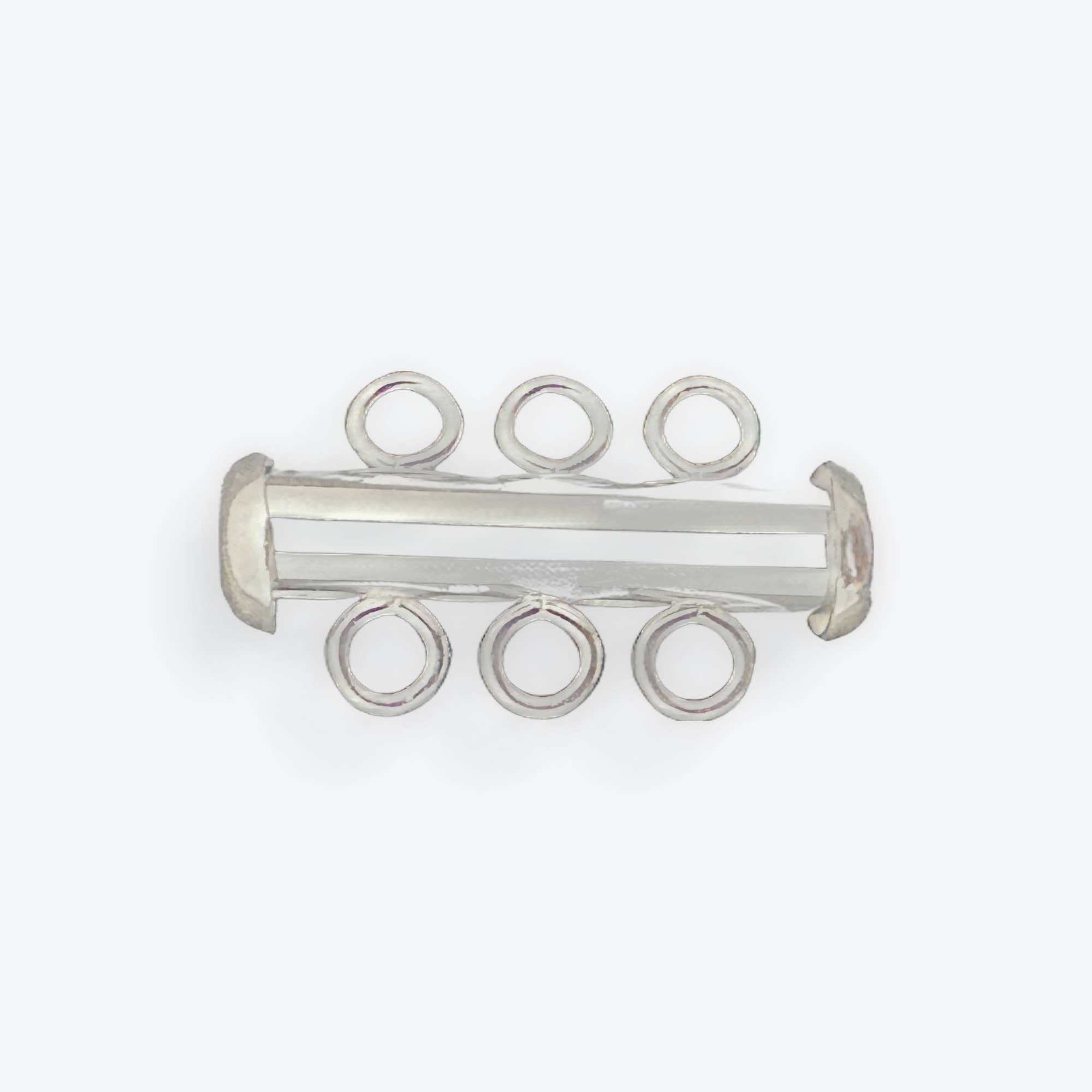 Purity Beads - Vendita all'ingrosso Fibbie per cintura - Fermagli per tubi in argento Sterling 925 | Con 3 e 4 file di cerchi | Disponibile in due misure: 4,3 x 16,0 mm (due file) e 4,3 x 22,0 mm (tre file).