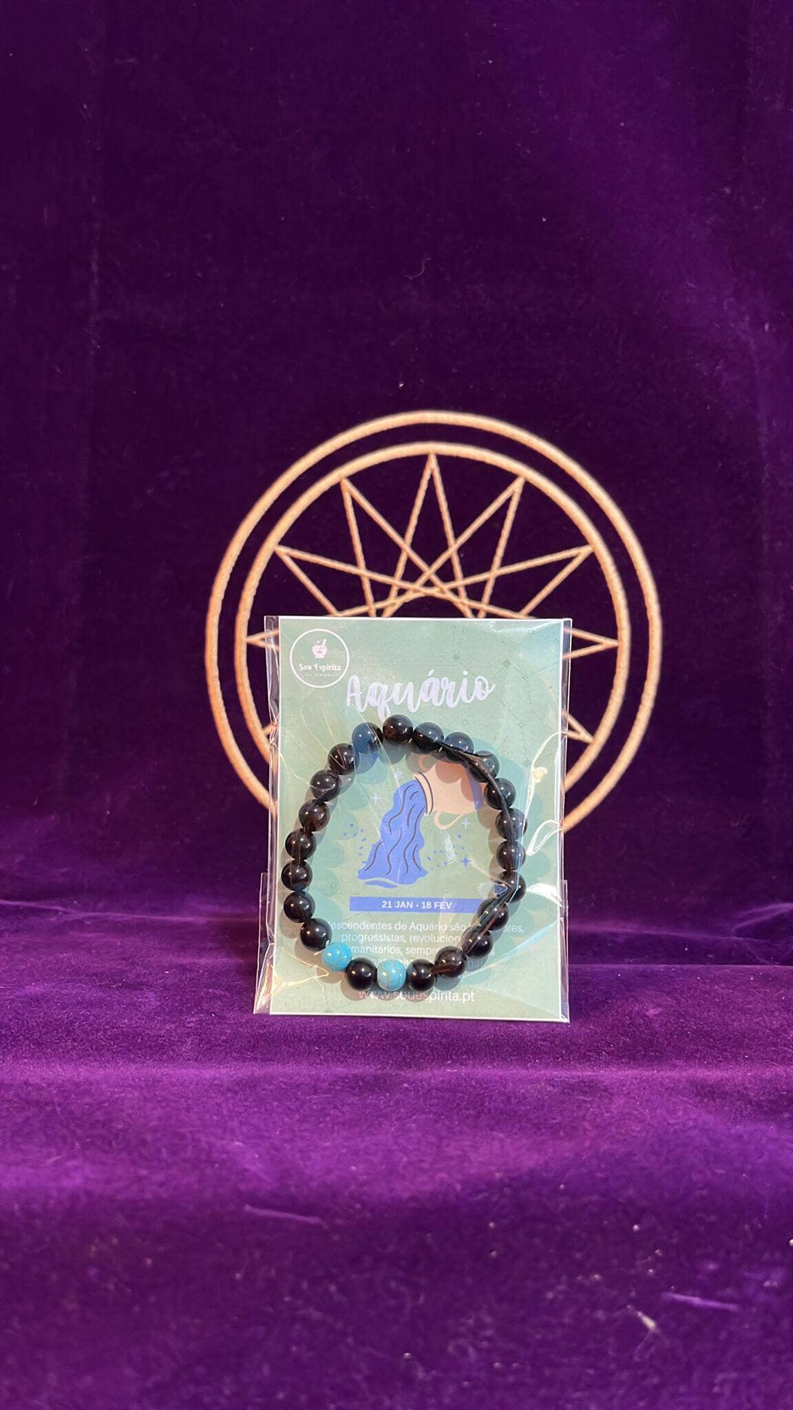 EMTUACASA - Wholesale Beaded Bracelet - Aquarius Sign Bracelet - Onyx and Turquoise0