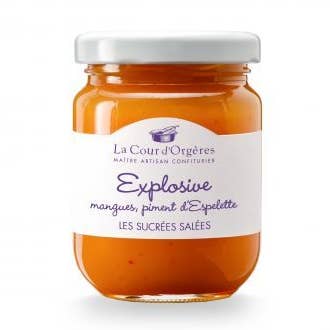 “Explosive” jam 105g Mangoes, Espelette peppers for wholesale by La Cour d'Orgères
