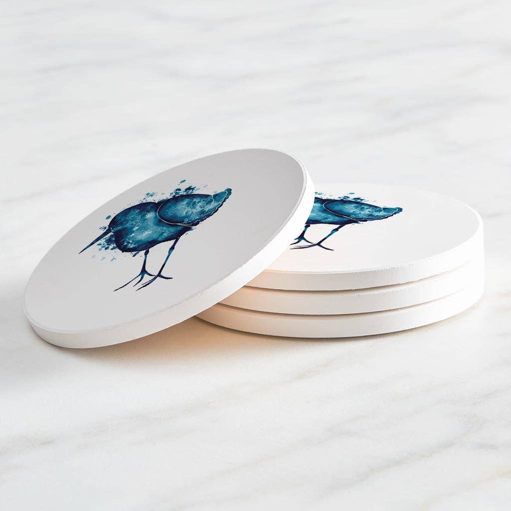 Love Local - Wholesale Coasters - East Coast Water Color Sand Piper | Absorbent Coasters | Set of 4 | Min 22