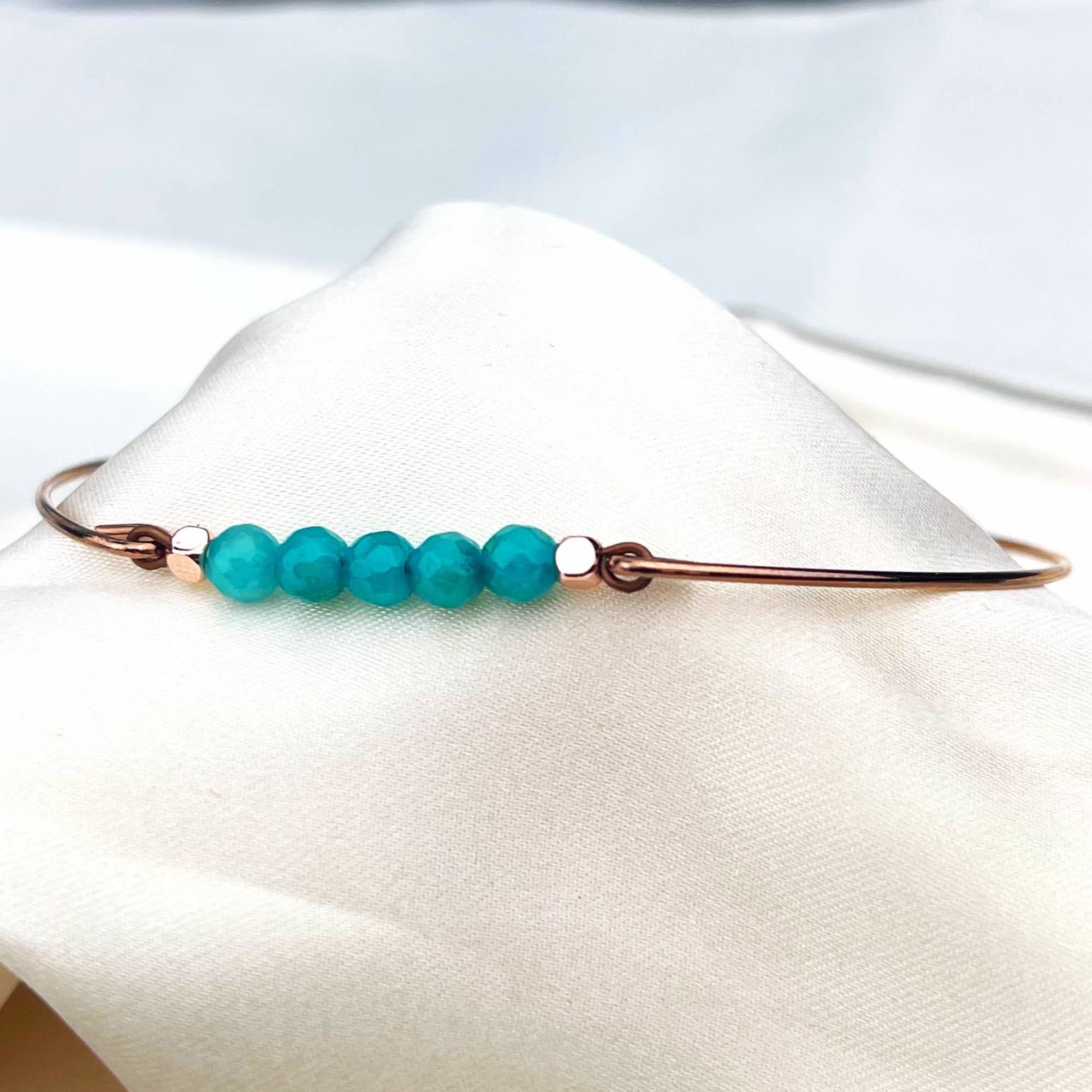 MadamLili - Wholesale Cuff Bracelet - Aquamarine bangle - rose gold plated maritime jewelry1