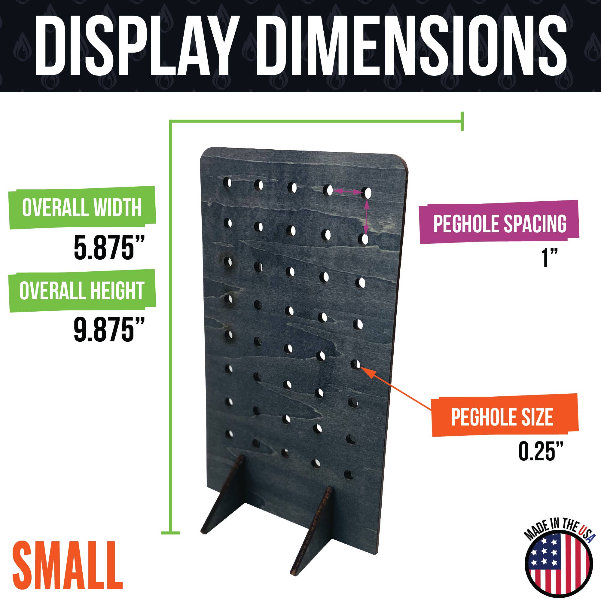Torched Displays – wholesale Retailer display stand/case – Pegboard Display - Various Sizes and Colors12