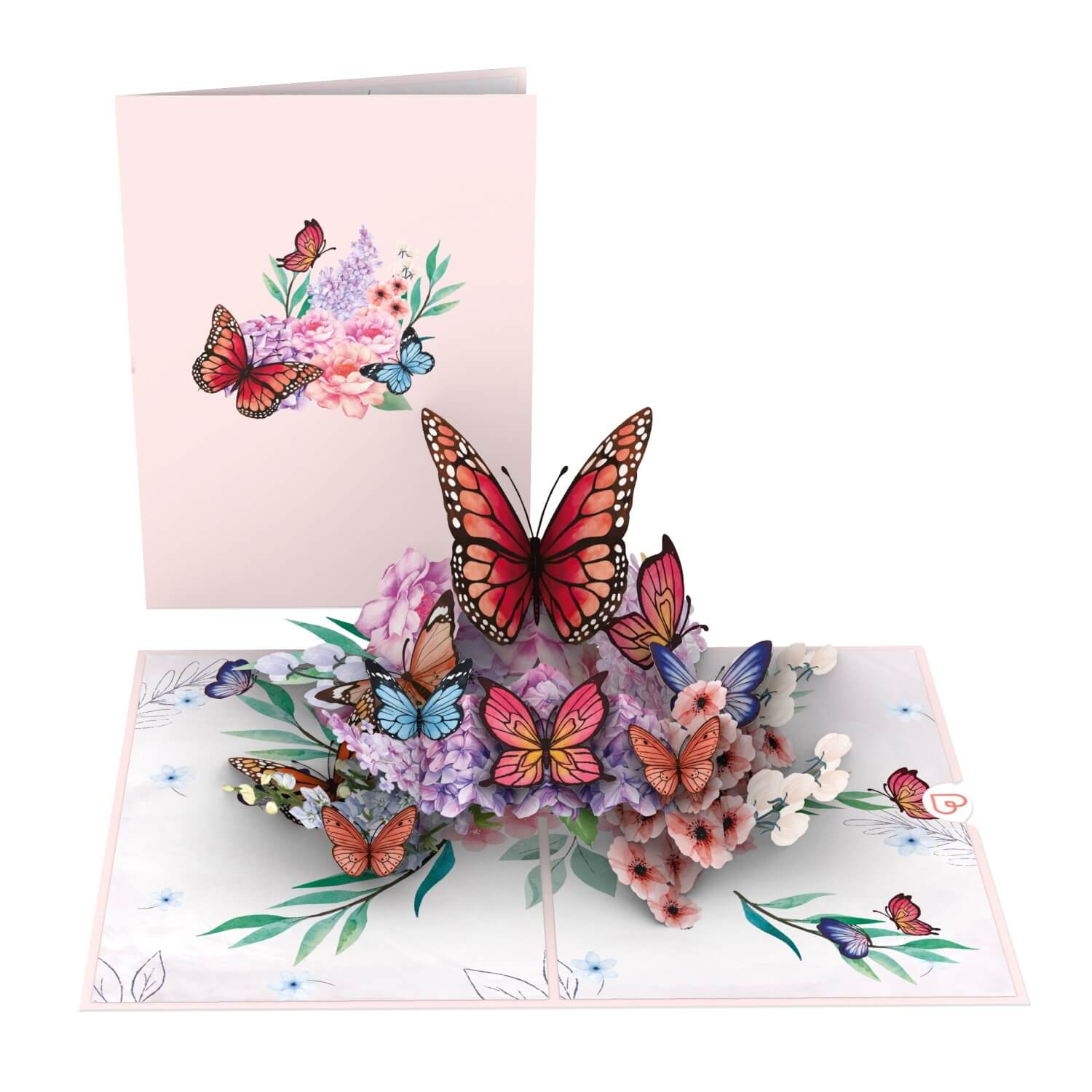 papercrush – Cartão de saudação diária por atacado – Cartão pop-up borboletas em flores com efeito 3D1