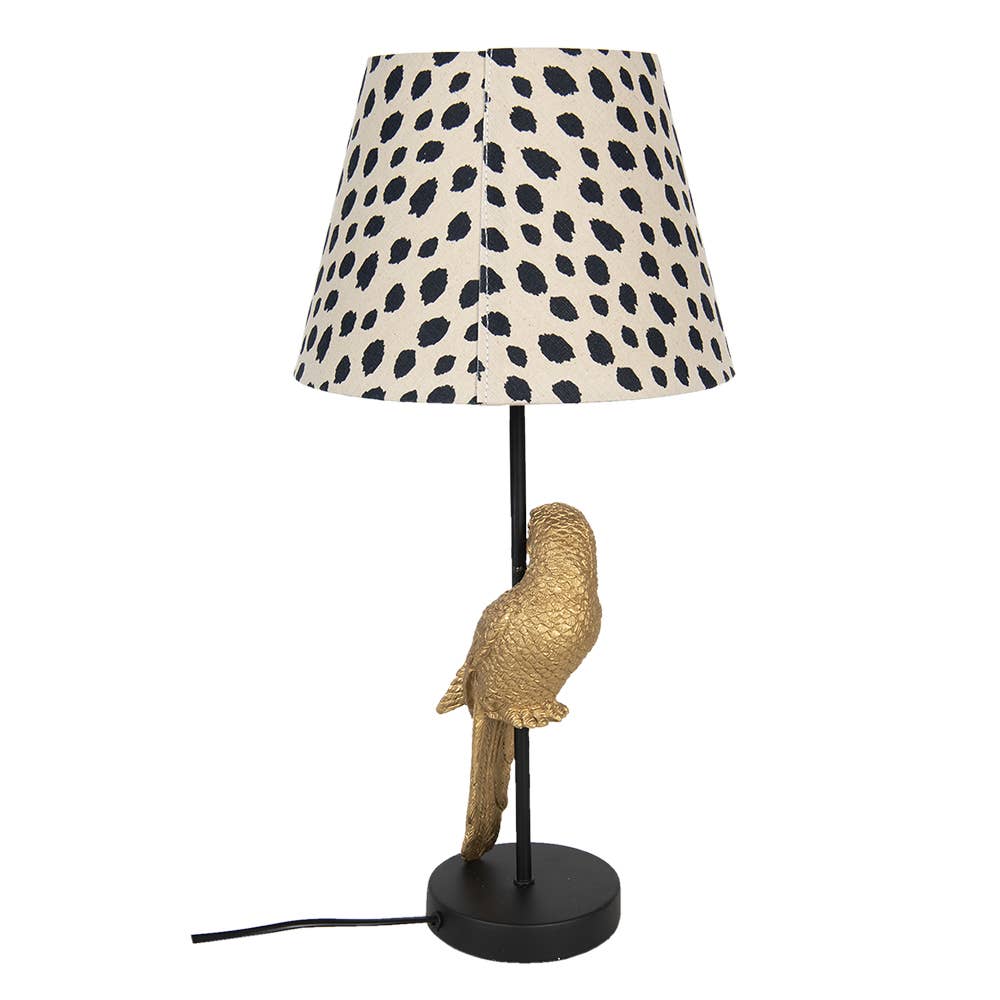 Clayre & Eef - Wholesale Accent/Desk Lamp - 6LMC0032 Table Lamp Parrot Ø 25x51 cm  Beige Black Plastic1