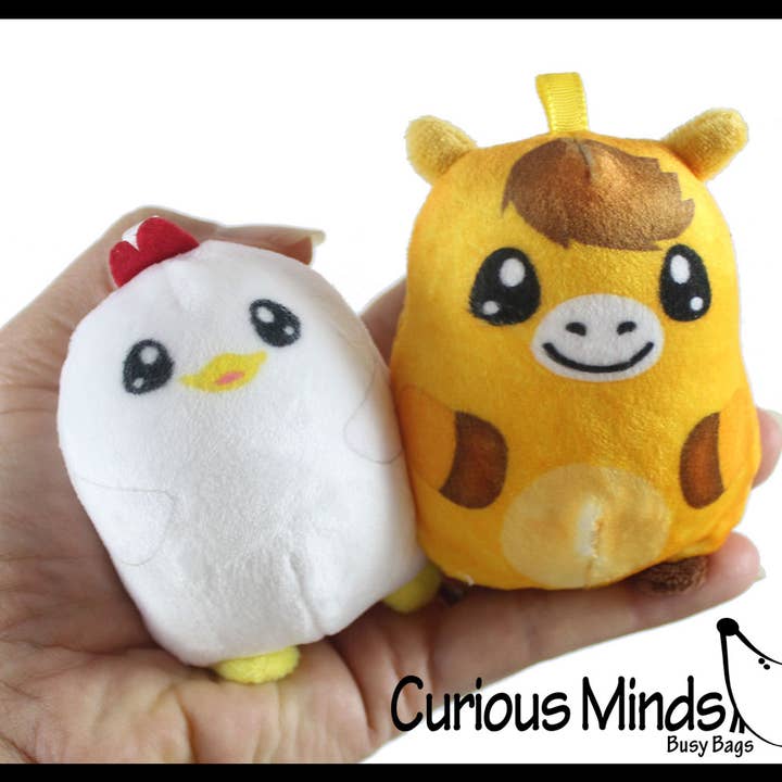 Curious Minds Toys - Wholesale Squishy Toy - Kids & Baby - 1 Plush Farm Animal Sugar Ball - Thick Glue/Gel Stretch Ball11